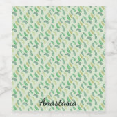 Perfektes, Cooles grünes Blatt Weinetikett (Einzelnes Label)