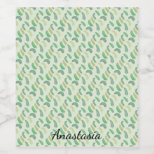 Perfektes, Cooles grünes Blatt Weinetikett (Einzelnes Label)