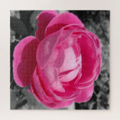 Perfektes Erbe Rosa Rose mit Grau Puzzle (Horizontal)