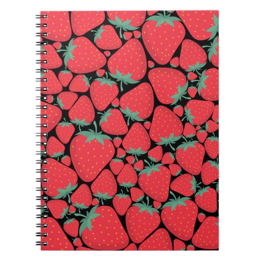 Perfektes Erdbeermuster Notizblock (Vorderseite)