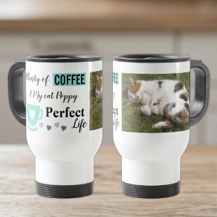 Perfektes Foto für Katzen und Kaffee Reisebecher