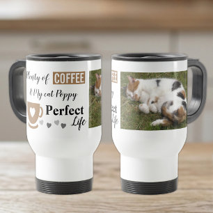 Perfektes Foto für Katzen und Kaffee Reisebecher