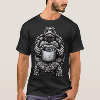 Perfektes Geschenk für die Kaffee liebende Schildk T-Shirt