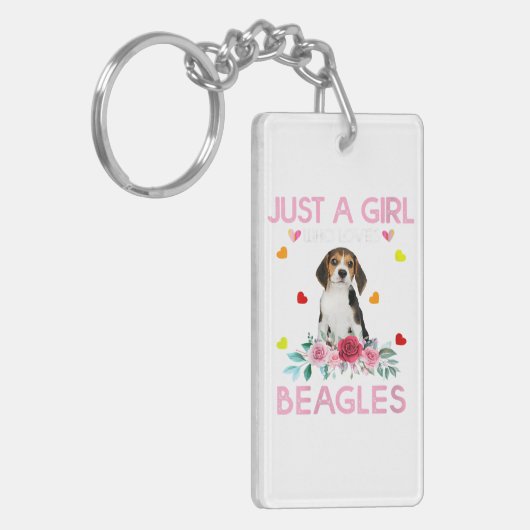 Perfektes Geschenk für Hunde Beagle Besitzer Pet L Schlüsselanhänger (Vorderseite links)