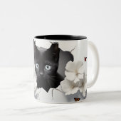 Perfektes Geschenk für Katzen- und Halloween-Fans Zweifarbige Tasse (VorderseiteRechts)