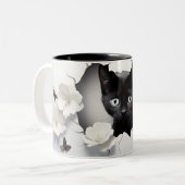 Perfektes Geschenk für Katzen- und Halloween-Fans Zweifarbige Tasse (Vorderseite Links)