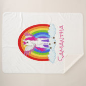 Perfektes Geschenk Personalisiert Unicorn Sherpadecke (Vorderseite (Horizontal))