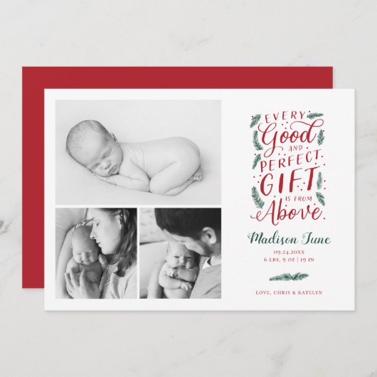 Perfektes Geschenk Weihnachten Geburtserklärung (Vorne/Hinten)