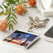 Perfektes Glück - Sonnenuntergang in West Palm Schlüsselanhänger (Seite)