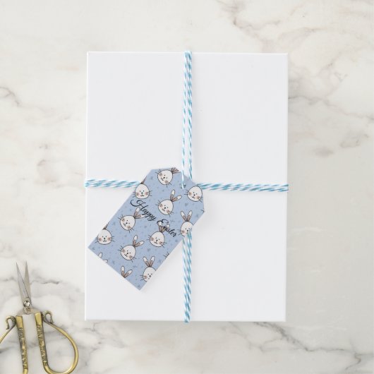 Perfektes glückliches Ostern, Baby Bunny Geschenkanhänger (Mit Garn)