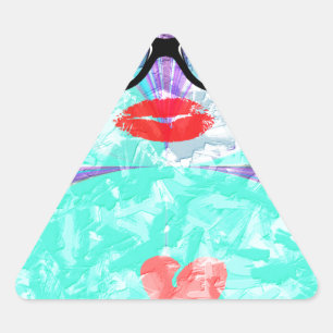 Perfektes Herz Dreieckiger Aufkleber