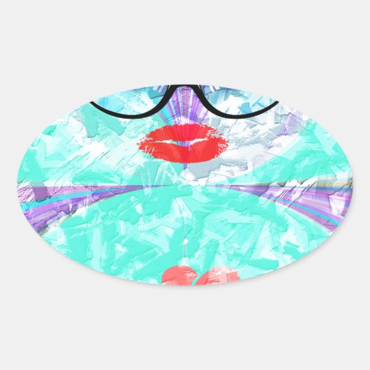 Perfektes Herz Ovaler Aufkleber (Vorderseite)