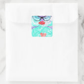 Perfektes Herz Quadratischer Aufkleber (Tasche)