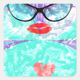 Perfektes Herz Quadratischer Aufkleber