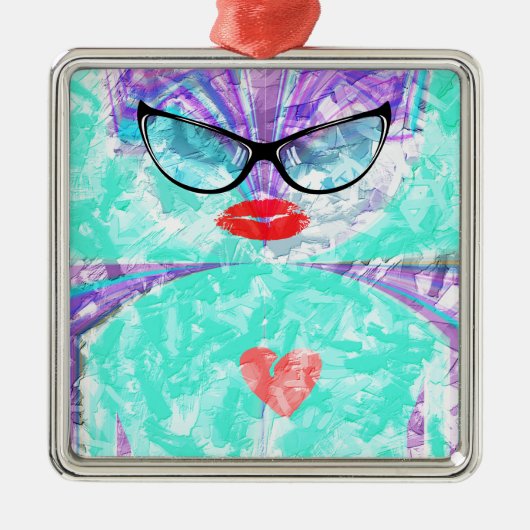 Perfektes Herz Silbernes Ornament (Vorne)