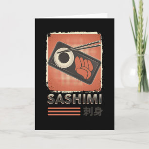 Perfektes japanisches Sashimi Food   Vintager Stil Karte
