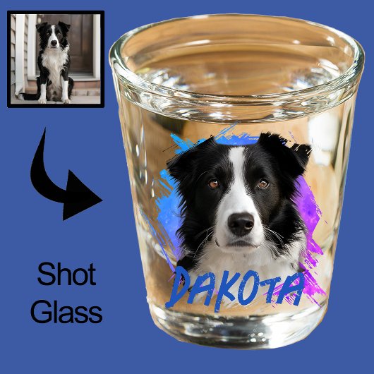 Perfektes Kleine Geschenk Border Collie Dog Foto Schnapsglas