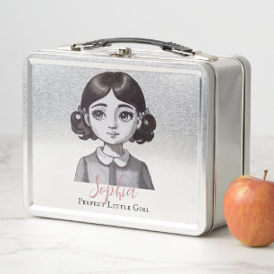 Perfektes kleines Mädchen des letzten Jahrhunderts Metall Brotdose
