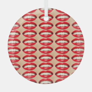 Perfektes Lächeln Femme Fatale Pop-Art Ornament Aus Glas