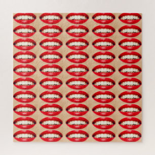 Perfektes Lächeln Femme Fatale Pop-Art Puzzle