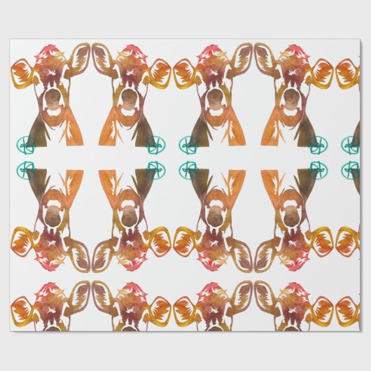Perfektes Lady Cow Art Wrapping Paper Geschenkpapier (Flach)