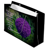 Perfektes Lila Angebot der Allium Blume Motivieren Große Geschenktüte (Vorderseite Schrägansicht)