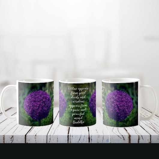Perfektes Lila Angebot der Allium Blume Motivieren Kaffeetasse