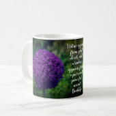 Perfektes Lila Angebot der Allium Blume Motivieren Kaffeetasse (Vorderseite Links)