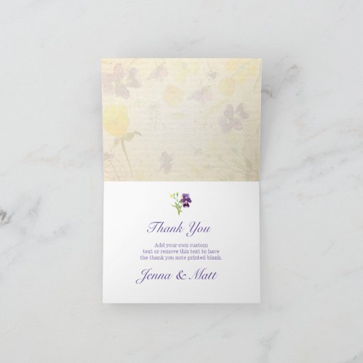 Perfektes lila Stiefmütterchen dankt Ihnen Karten (Innenseite)