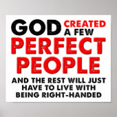 Perfektes Links Hand Funny Poster (Vorne)