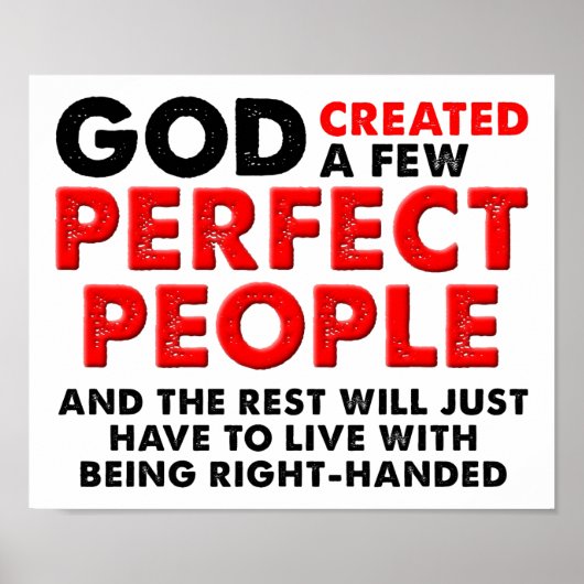 Perfektes Links Hand Funny Poster (Vorne)