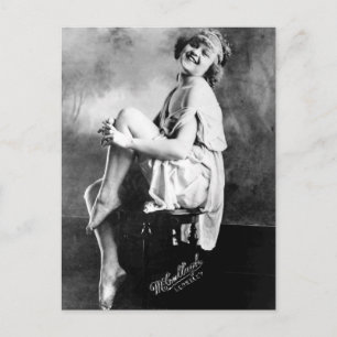 Perfektes Mädchen Vintage-Glamour-Foto 1909 Postkarte