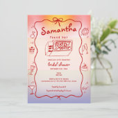 Perfektes Match Doodle Sunset Coquette Brautparty Einladung (Stehend Vorderseite)