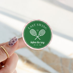 Perfektes Match Letzter Swing Tennis Junggesellinn Runder Aufkleber