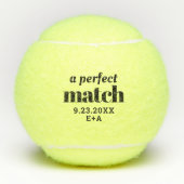 Perfektes Match Personalisierte Wedding Tennis Bal Tennisbälle (Vorderseite)