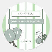 Perfektes Match Pickleball Brautdusche Danke schön Runder Aufkleber (Vorderseite)