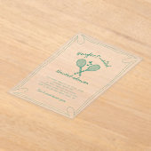 Perfektes Match-Tennis-Acryl-Brautparty Acryleinladungen (Ablage )