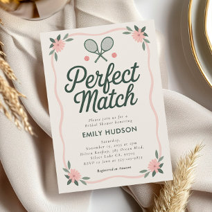 Perfektes Match Tennis Brautparty Einladung
