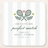 Perfektes Match Tennis Brautparty Rechteckiger Pappuntersetzer (Vorderseite)