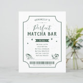 Perfektes Matcha-Brautabschieds-Menü-Schild (Stehend Vorderseite)