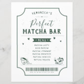 Perfektes Matcha-Brautabschieds-Menü-Schild (Vorderseite)