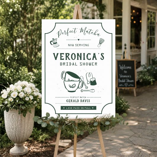 Perfektes Matcha Brautparty-Willkommensschild Poster