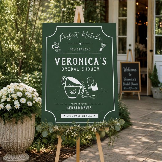 Perfektes Matcha-Grünes Willkommensschild für die  Poster