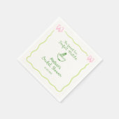 Perfektes Matcha Handgezeichnetes Brautparty Willk Serviette (Ecke)