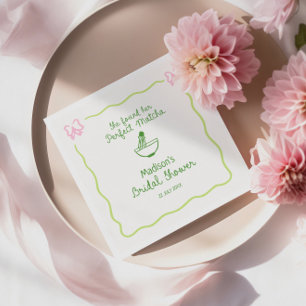 Perfektes Matcha Handgezeichnetes Brautparty Willk Serviette