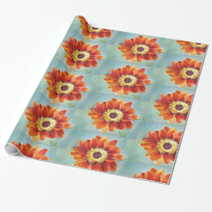 Perfektes Orang Sonnenblumenpapier Geschenkpapier