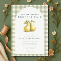 Perfektes Paar Birnen Gingham Grün Brautparty