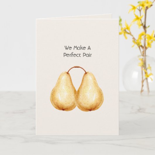 Perfektes Paar Birnenliebe Karte (Gelbe Blume)