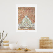 Perfektes Paar liebenswerte Vögel whimsical Kunst Poster (Küche)