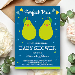 Perfektes Paar Niedlich Pear Twin Baby Dusche Einl Einladung